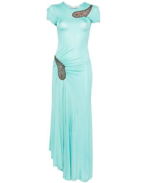 Christopher Esber Paisley-Lace Ribbed Dress - Blue