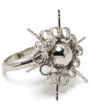 Dheygere Ball Pompadour Ring - Weiß