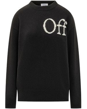 Off-White c/o Virgil Abloh Logo-Intarsia Jumper - Black