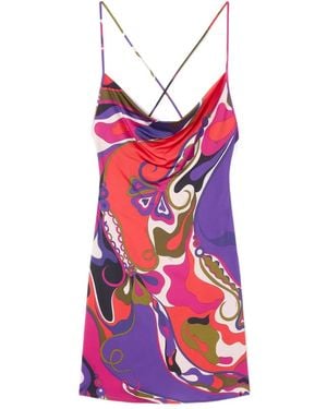 PUCCI Robe Courte Imprimée - Rouge