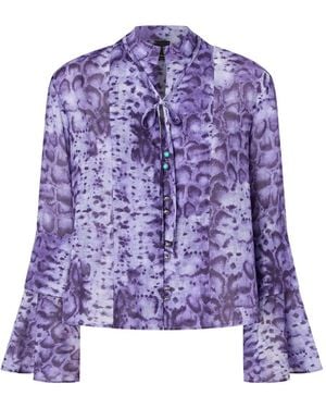 Pinko Blouse With Snake Print And Jewel Buttons - Purple