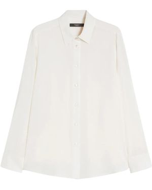 Weekend by Maxmara Zijden Blouse Van Crêpe De Chine - Blauw