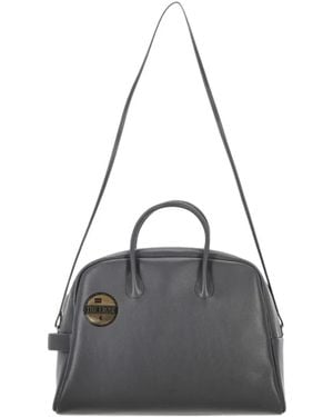 The Erose Logo-Patch Leather Tote Bag - Black