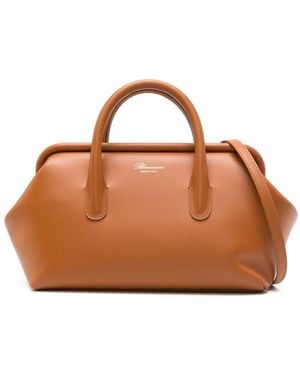 Blumarine Logo-Stamp Tote Bag - Brown