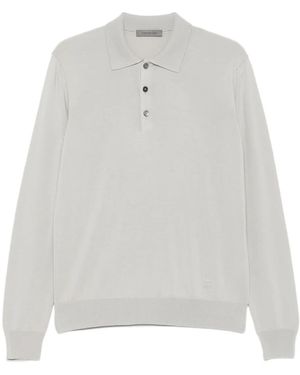 Corneliani Langärmeliges Poloshirt - Weiß