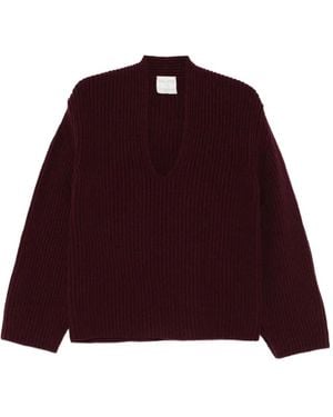 Forte Forte Vネック セーター - レッド