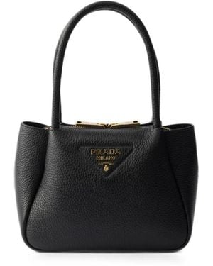 Prada Leather Mini Handbag - Black