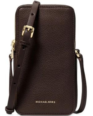 Michael Kors Small Jet Set Grained Leather Shoulder Bag For Smartphones - Black
