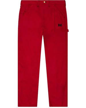 Needles X Smith's Hose mit aufgesticktem Schmetterling - Rot