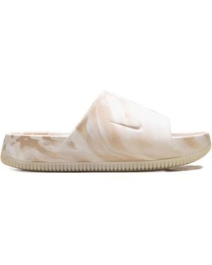 Nike Calm Se Marble-Effect Slides - White