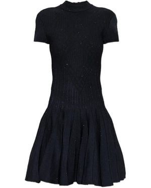 Balmain Sequin-Embellished Pleated Mini Dress - Black