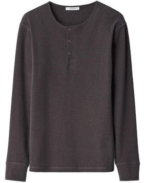 Lemaire Long-Sleeve Henley T-Shirt - Grey