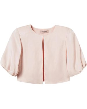 Twinset Logo-Plaque Jacket - Pink