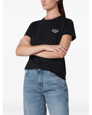 A.P.C. Rue Madame-Print T-Shirt - Black
