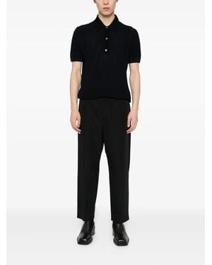 Tom Ford Textured Wool Polo Shirt - Black