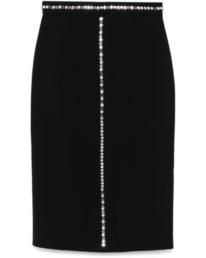 N°21 Glass Crystal-Detail Mini Skirt - Black