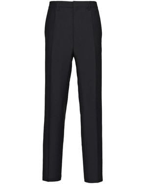 Prada Pantalones Con Logo Triangular - Azul