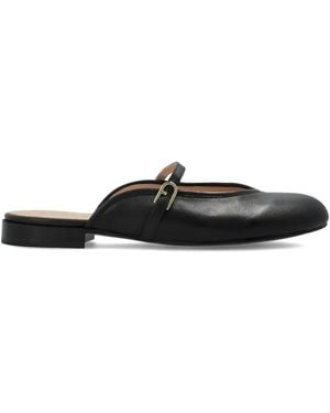 Furla Etoile Strap-Detail Leather Mules - Black