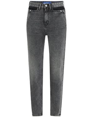 KARL LAGERFELD Vaqueros Con Parche Del Logo - Gris