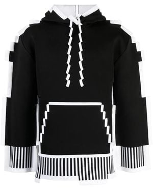Loewe Pixelated Knitted Hoodie - Black