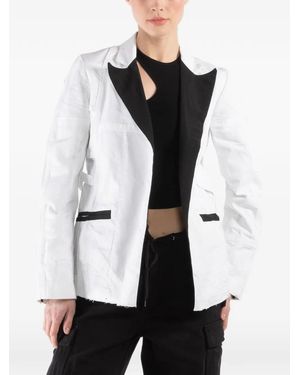 Greg Lauren Chaqueta Ollie con ribete en contraste - Blanco