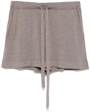 P.A.R.O.S.H. Fine-Knit Mini Shorts - Brown