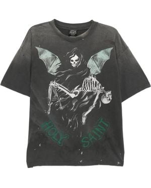 SAINT Mxxxxxx T-Shirt Met Grafische Print - Grijs