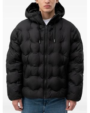 HUGO Quilted Hooded Jacket - Black