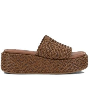 Casadei Suncity Woven Platform Sandals - Brown