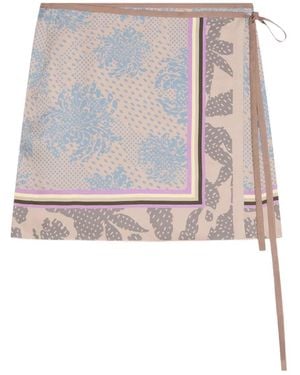 Dries Van Noten Minijupe Portefeuille À Motif Géométrique - Neutre