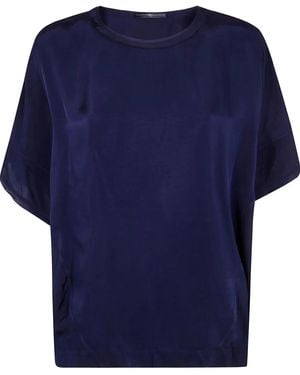 High Wide-Sleeve T-Shirt - Blue