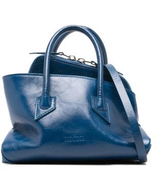 The Attico Mini La Passeggiata Leather Tote Bag - Blue