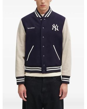 Sporty & Rich Logo Striped Jacket - Blue