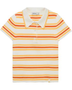 Jonathan Simkhai Luka Striped-Pattern Polo Shirt - Metallic