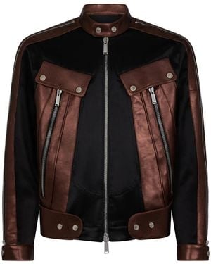 DSquared² Metallic Panelled Bomber Jacket - Black