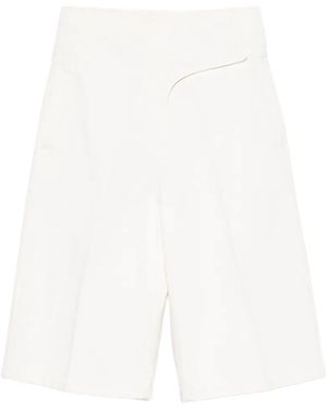 Ami Paris Cotton Bermuda Shorts - White