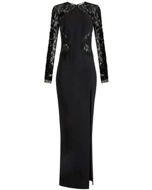 Elisabetta Franchi Lace Sequin-Embellished Maxi Dress - Black