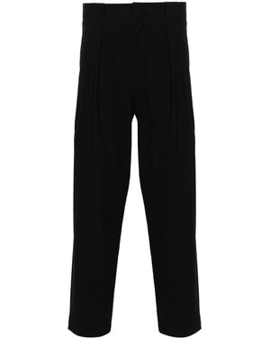 Attachment Pleated Straight Tailored Trousers - Black