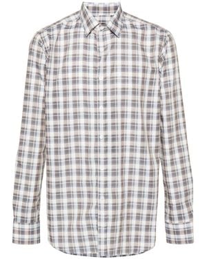 Canali Checked Shirt - White