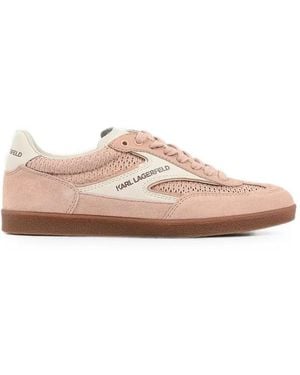 KARL LAGERFELD Perforated Panelled Trainers - Pink
