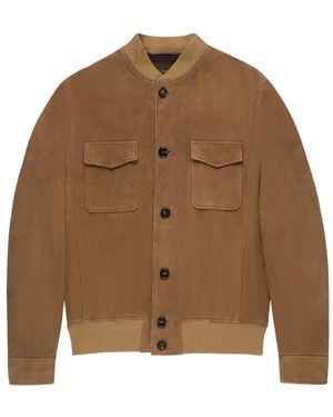 Montedoro スエード ボンバージャケット - ブラウン