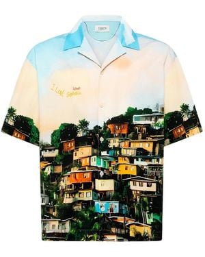Laneus Graphic-Print Short-Sleeve Shirt - Green