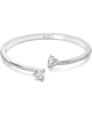 Swarovski Mesmera Heart-Motif Crystal-Embellished Bangle - White