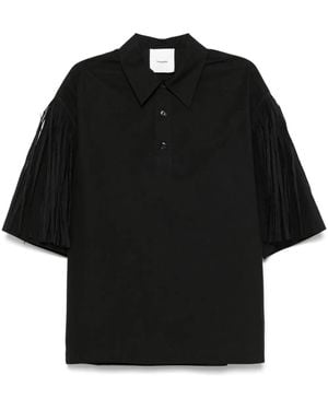 Nanushka Fringed Polo Shirt - Black