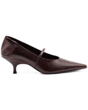 Gia Borghini Elisa Woven-Effect Court Shoes - Brown