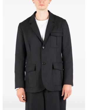 Societe Anonyme Patch-Pocket Two-Button Blazer - Black
