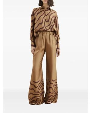 Raquel Diniz Sofia Broek Met Golfprint - Naturel