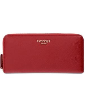 Twinset Portemonnaie Mit Logo-Schild - Rot