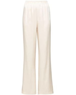 Anine Bing Straight-Leg Silk Pants - White