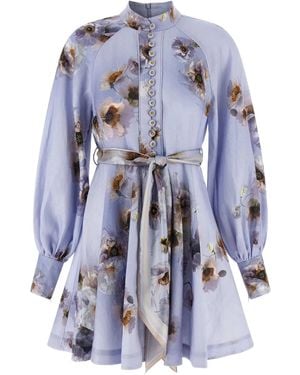 Zimmermann Buttoned floral print dress - Blau
